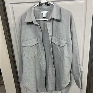 H&M Gray Button-Up Shacket